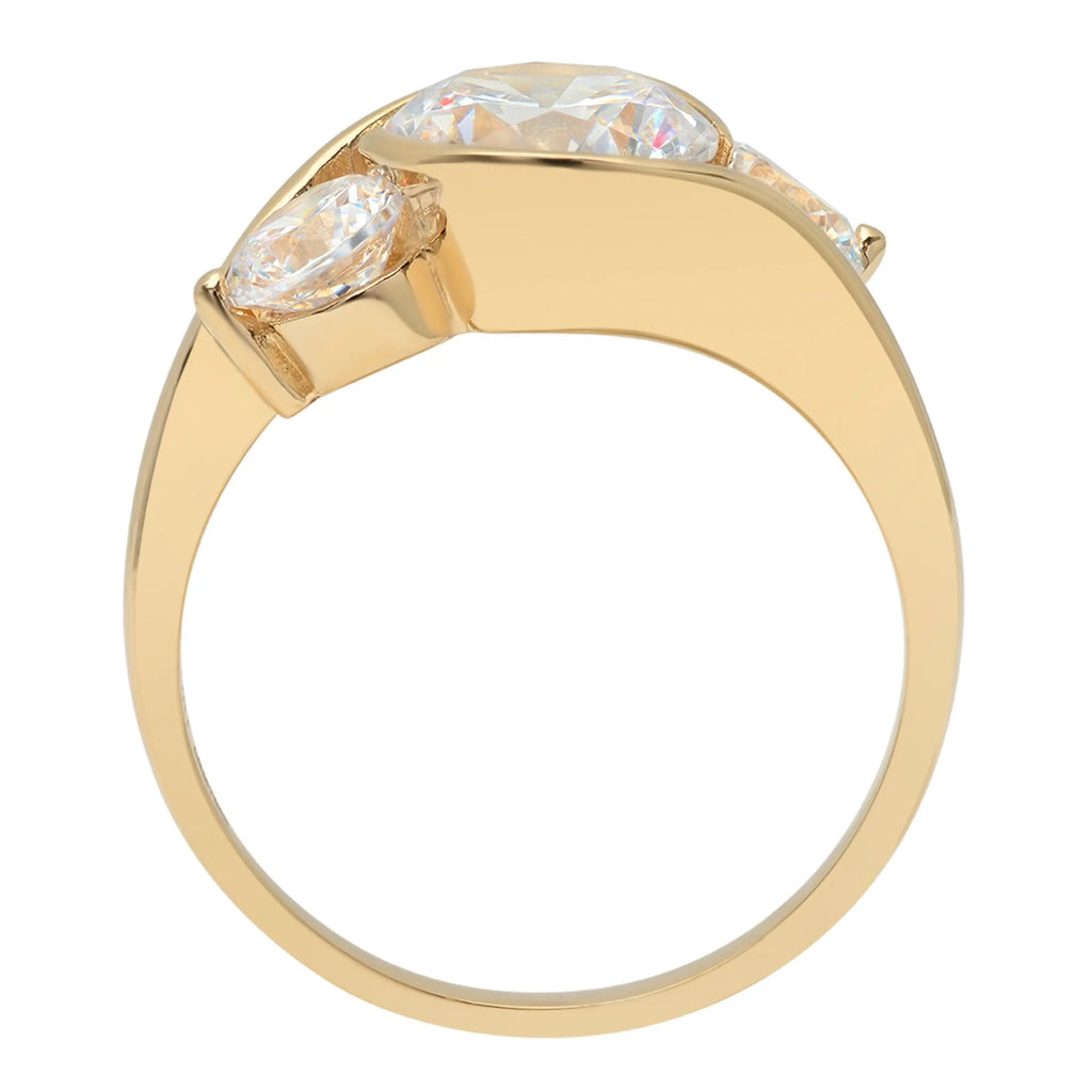 14K Yellow Gold Three-Stone Diamond Engagement Ring W254