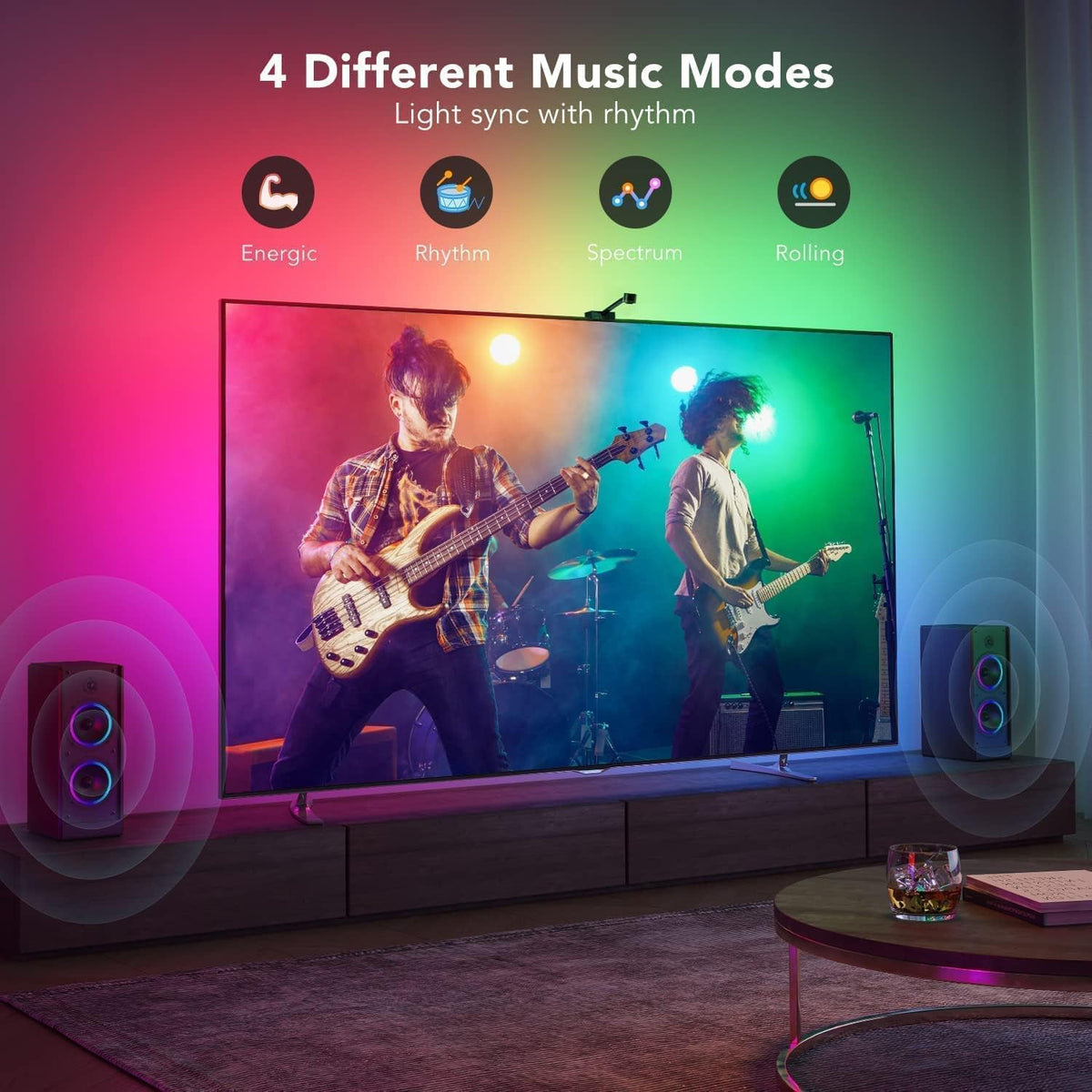 TV LED Backlights with Camera, RGBIC Wi-Fi, Music Sync X397