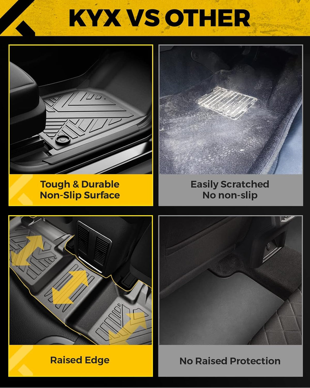 Black TPE All Weather Car Floor Mats N2170