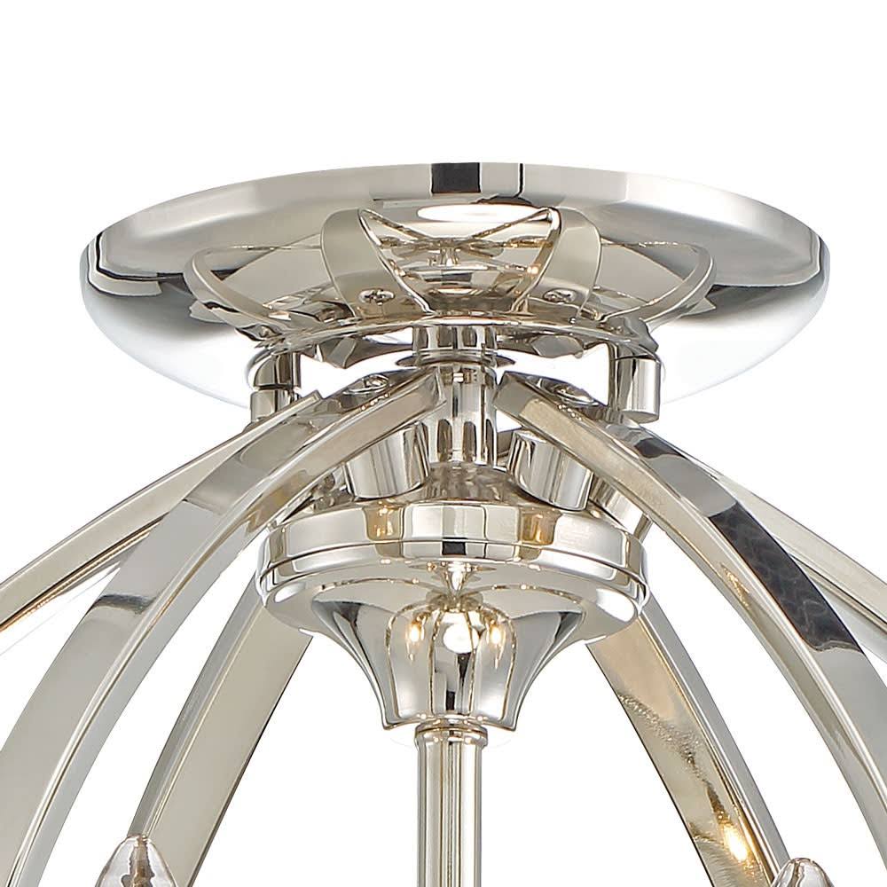 Polished Nickel 3 Light Semi Flush Mount L971