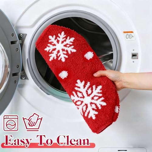 Red White Snowflake Toilet Seat Cover S39230