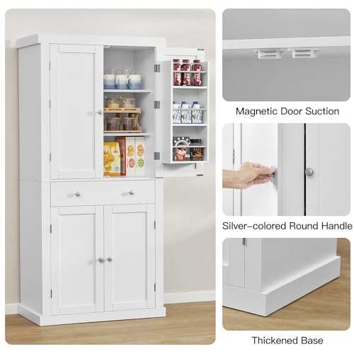 72” Black Kitchen Pantry Cabinet with 4 Doors and 1 Drawer A349963