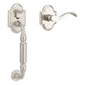 Satin Right Handed Electronic Keyless Entry Handleset with Wave Interior Lever J61328