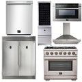 36 Inch Pro Gas Range, Range Hood, Refrigerator, Microwave Drawer, Dishwasher, Wine Cooler Y697681