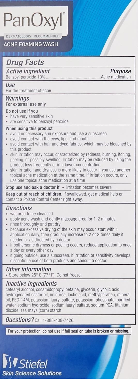 Benzoyl Peroxide Acne Foaming Face Wash 5.5oz 3-Pack B66646