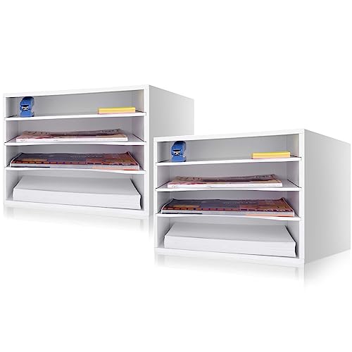 Wood Desktop File Organizer with Adjustable Shelves M903
