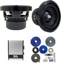 Pair of 8 Inch 1000 Watt Dual 4 Ohm Car Audio Subwoofer Package with Amplifier & Cables L60689