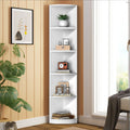 5 Tier White Corner Bookcase D269