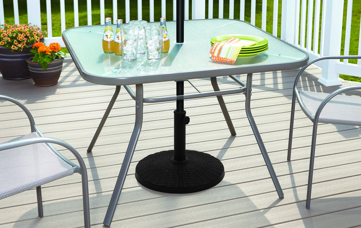 Black Round Powder Coated Resin Patio Umbrella Base Y406