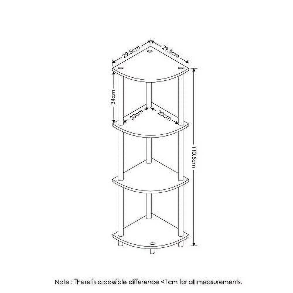 4-Tier Corner Shelf, Espresso/Black K669