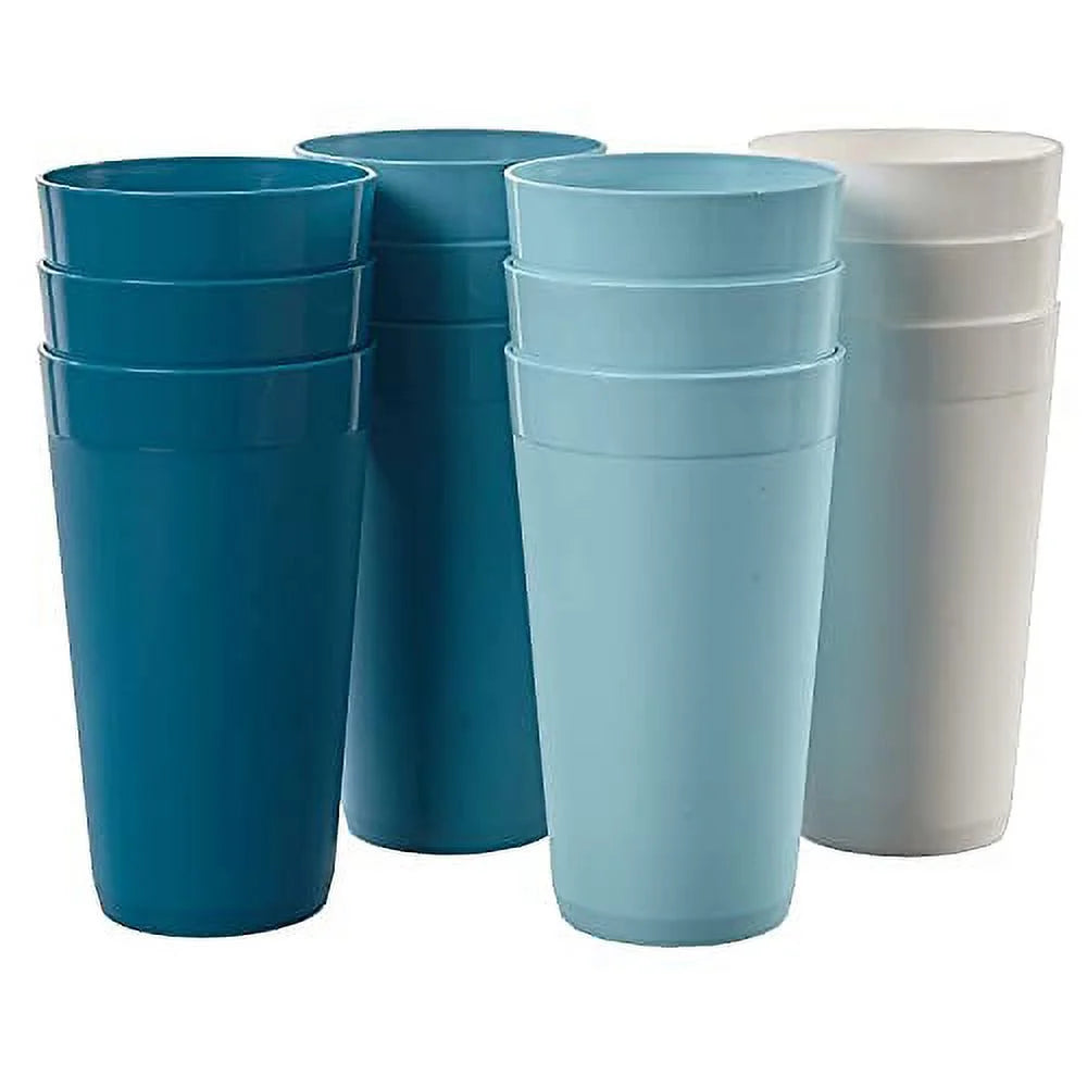 20-ounce Unbreakable Plastic Tumblers Set of 12 Y426
