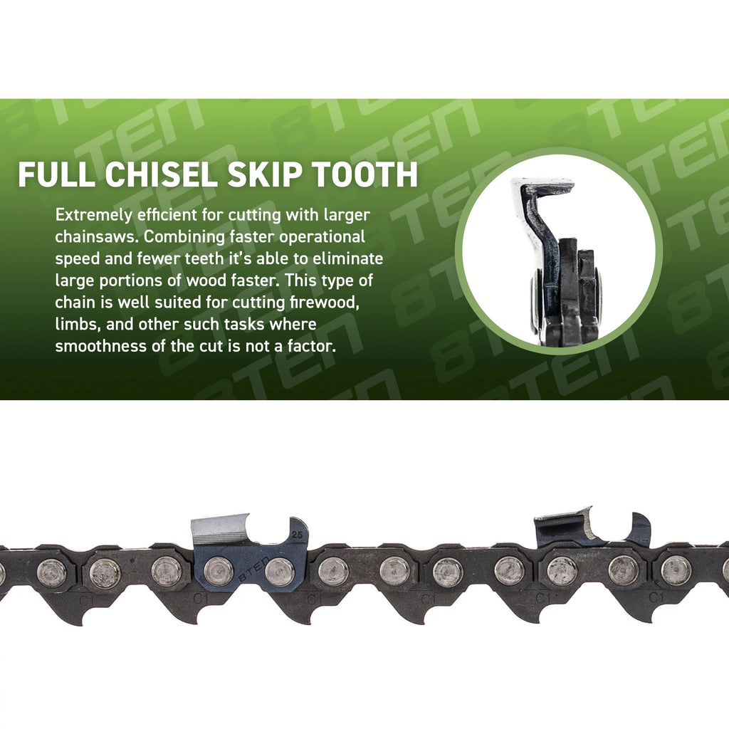 36 inch .063 3/8 115DL Skip Tooth Chainsaw Chain 3 Pack I176