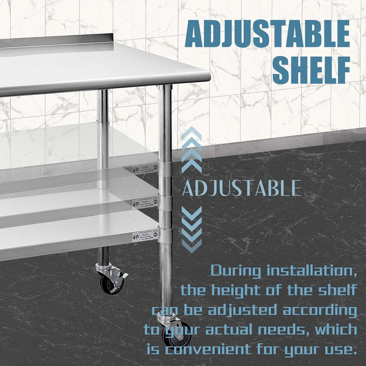 Stainless Steel Table 24 x 30 Inches with Caster Wheels U333364
