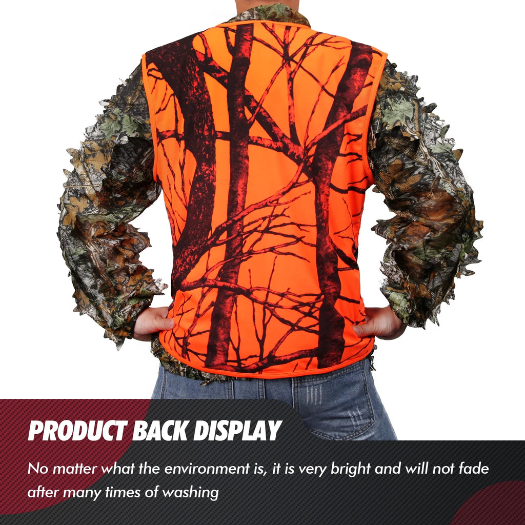 Orange Lightweight Hunting Vest with Zipper Closure (M) S3861