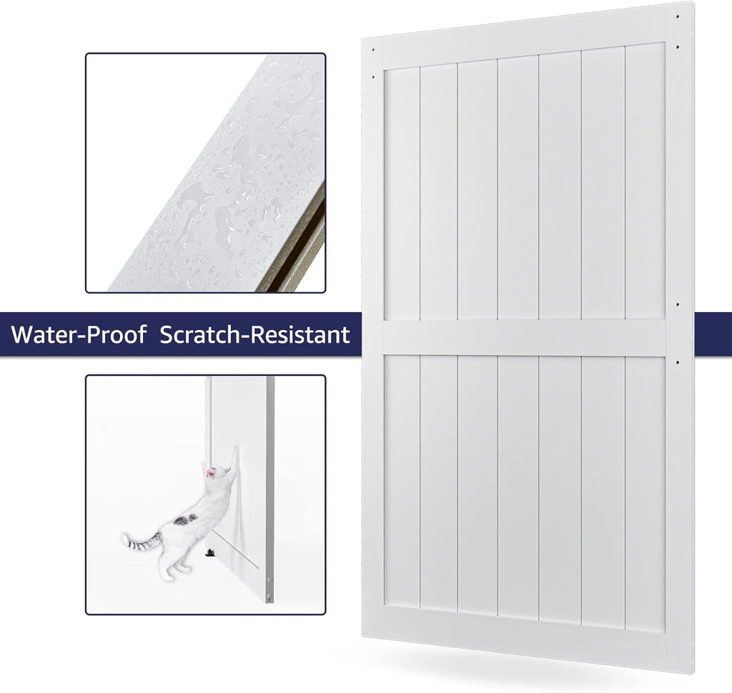 White MDF Sliding Barn Door with Hardware Kit L622640