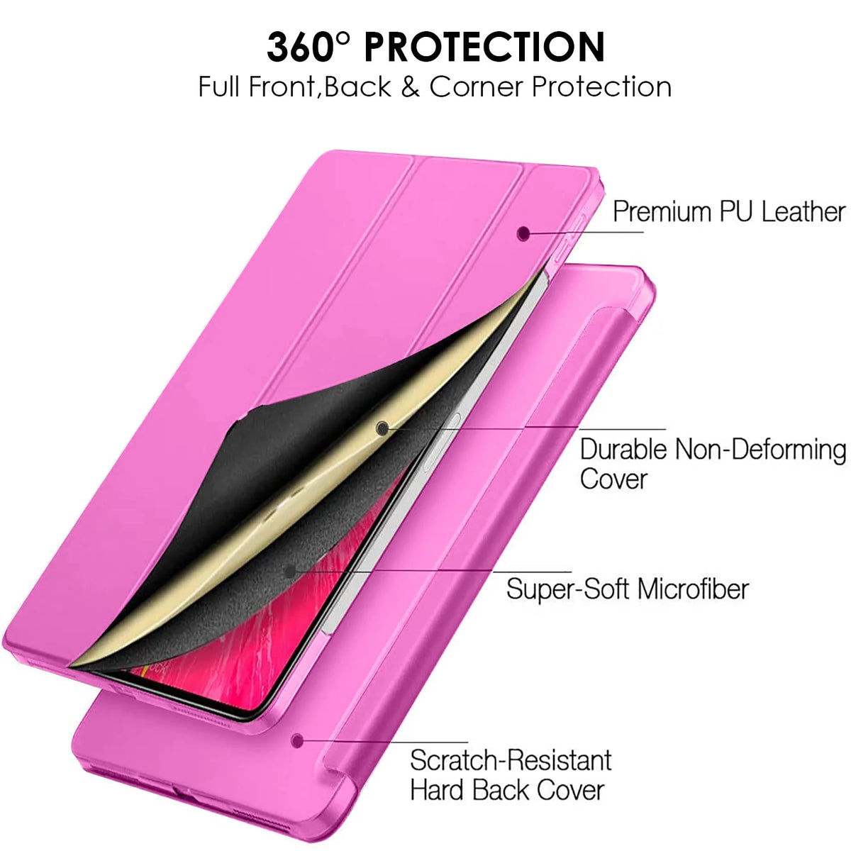 Pink Slim Lightweight Protective PC Dual Angle Stand Cover for iPad Pro 12.9 Inch I400171