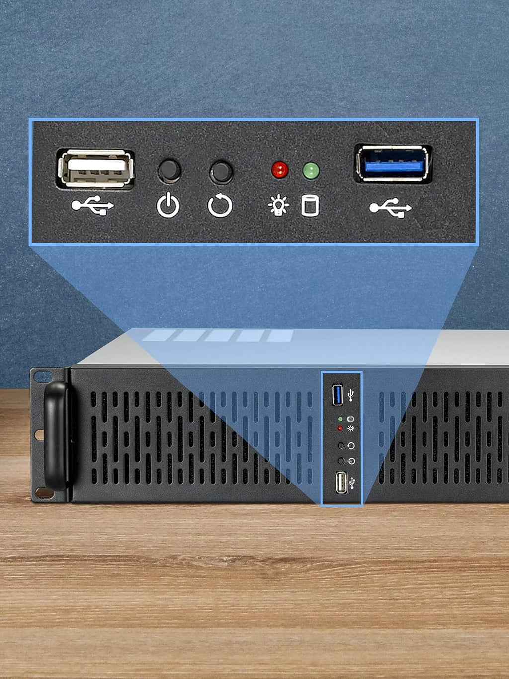 2U Rackmount Server Case 4 Bay 3.5 HDD Metal F196