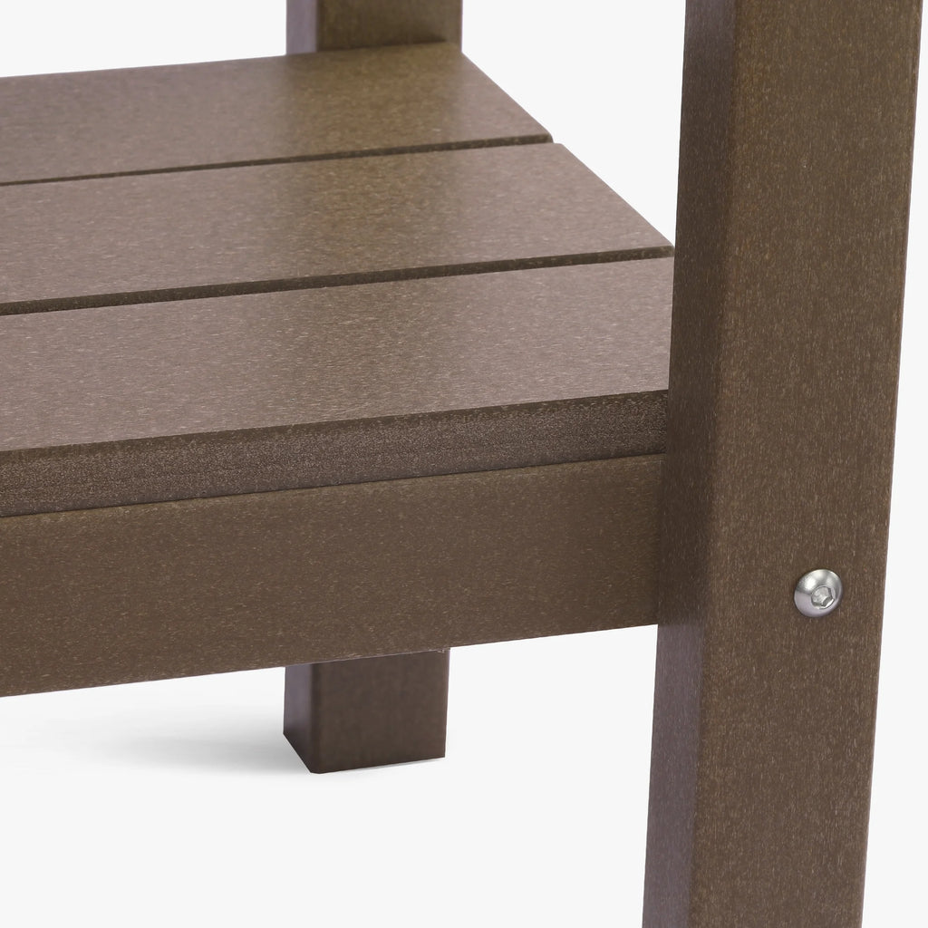 55" Outdoor HDPE 2-Tier Console Table, Dark Brown H15588