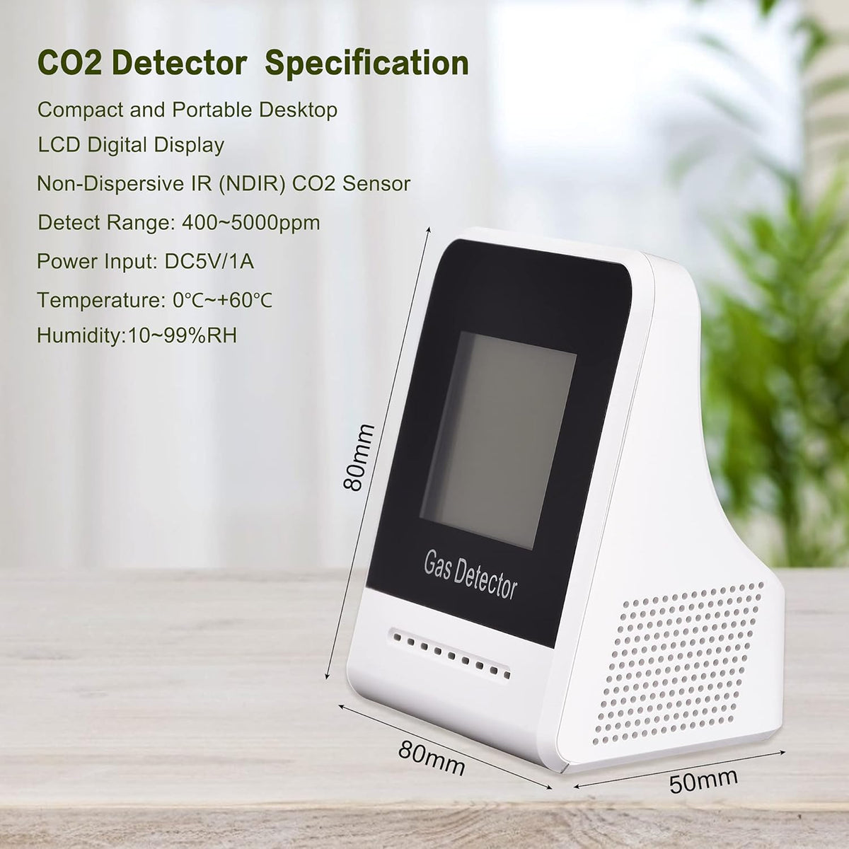 CO2 Detector Air Quality Monitor with NDIR Sensor V1284