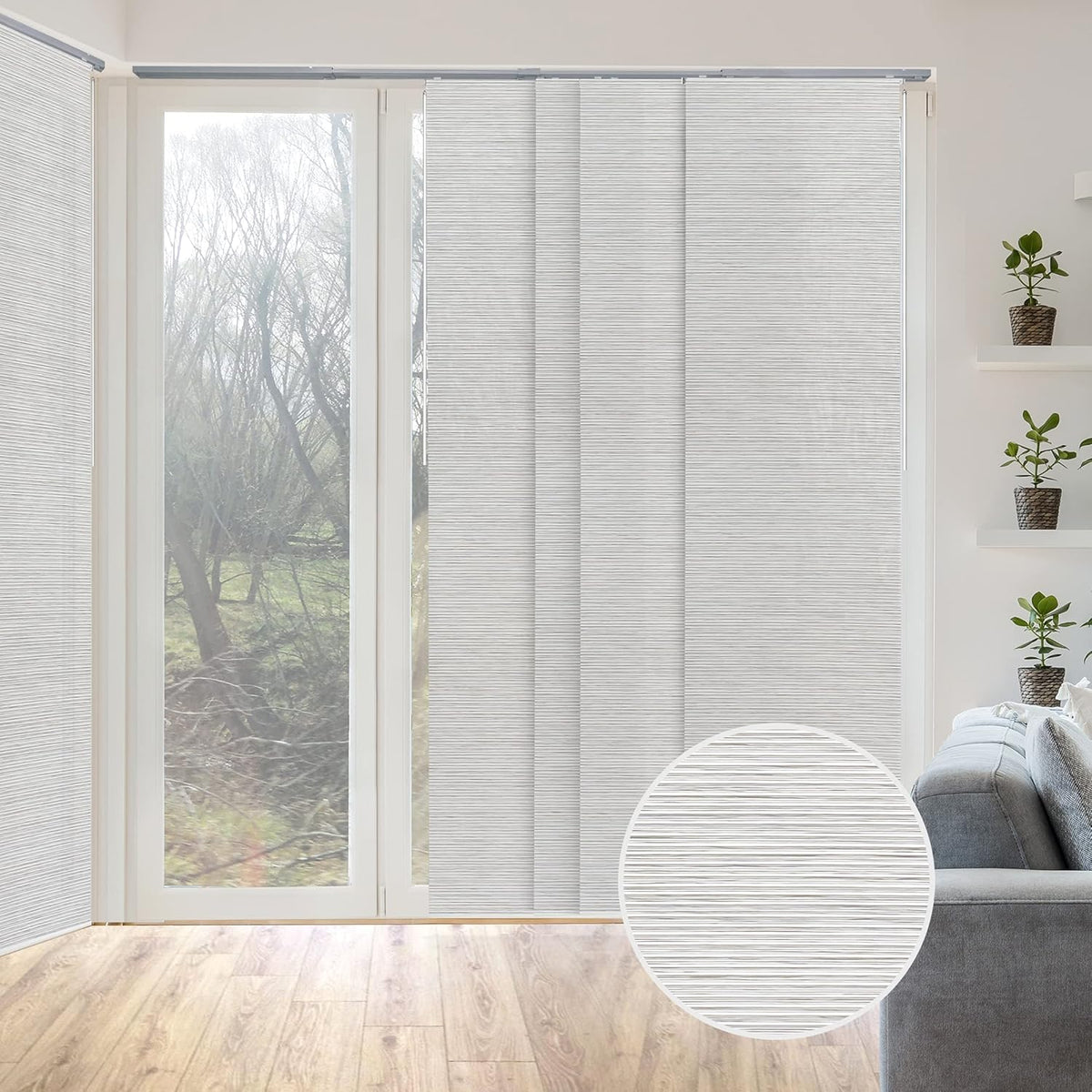 Adjustable Vertical Panel Track Blinds, 45.8" to 86" W, Up to 96" H, Marble B77523