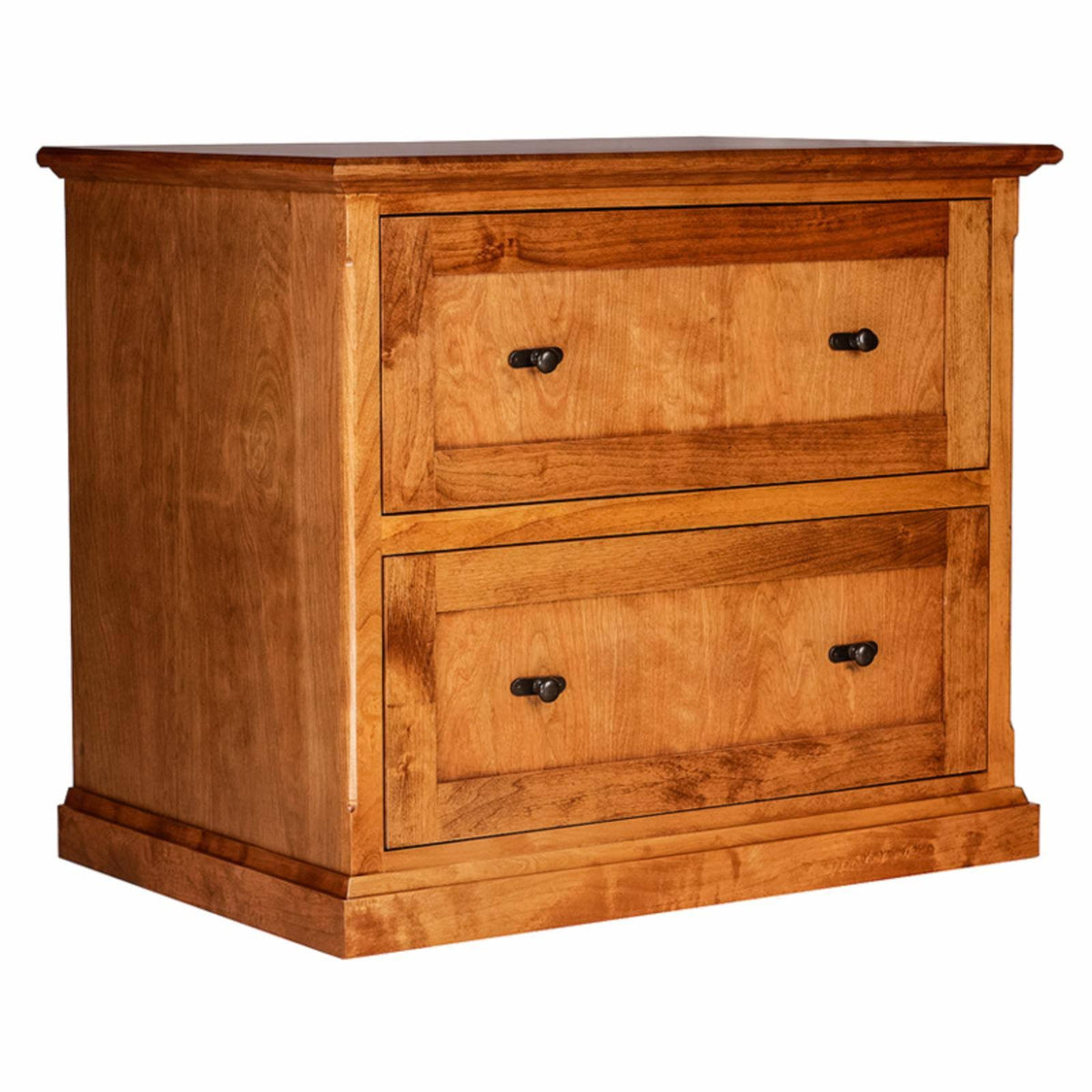 Cherry Alder Lateral File Cabinet with Black Knobs F94487