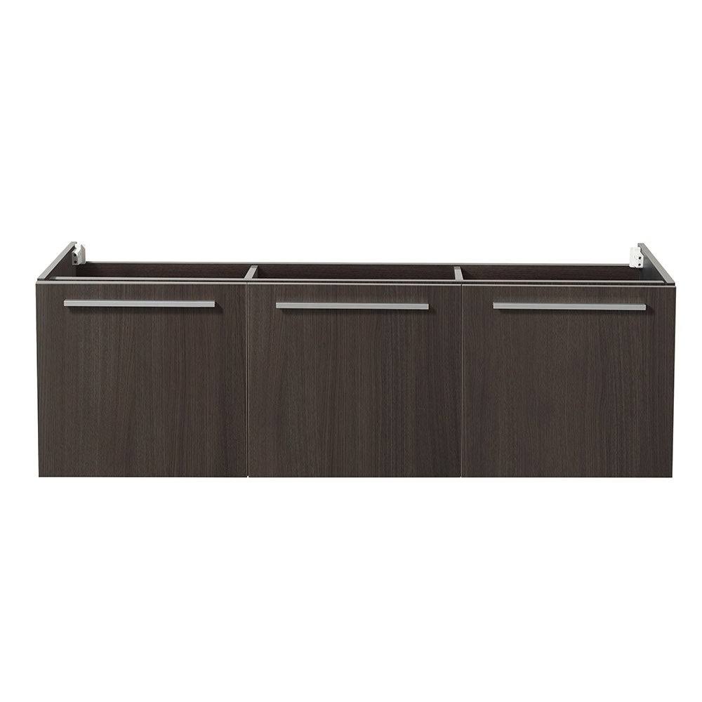 60 inch Gray Oak Wall Hung Single Sink Bathroom Cabinet O684378