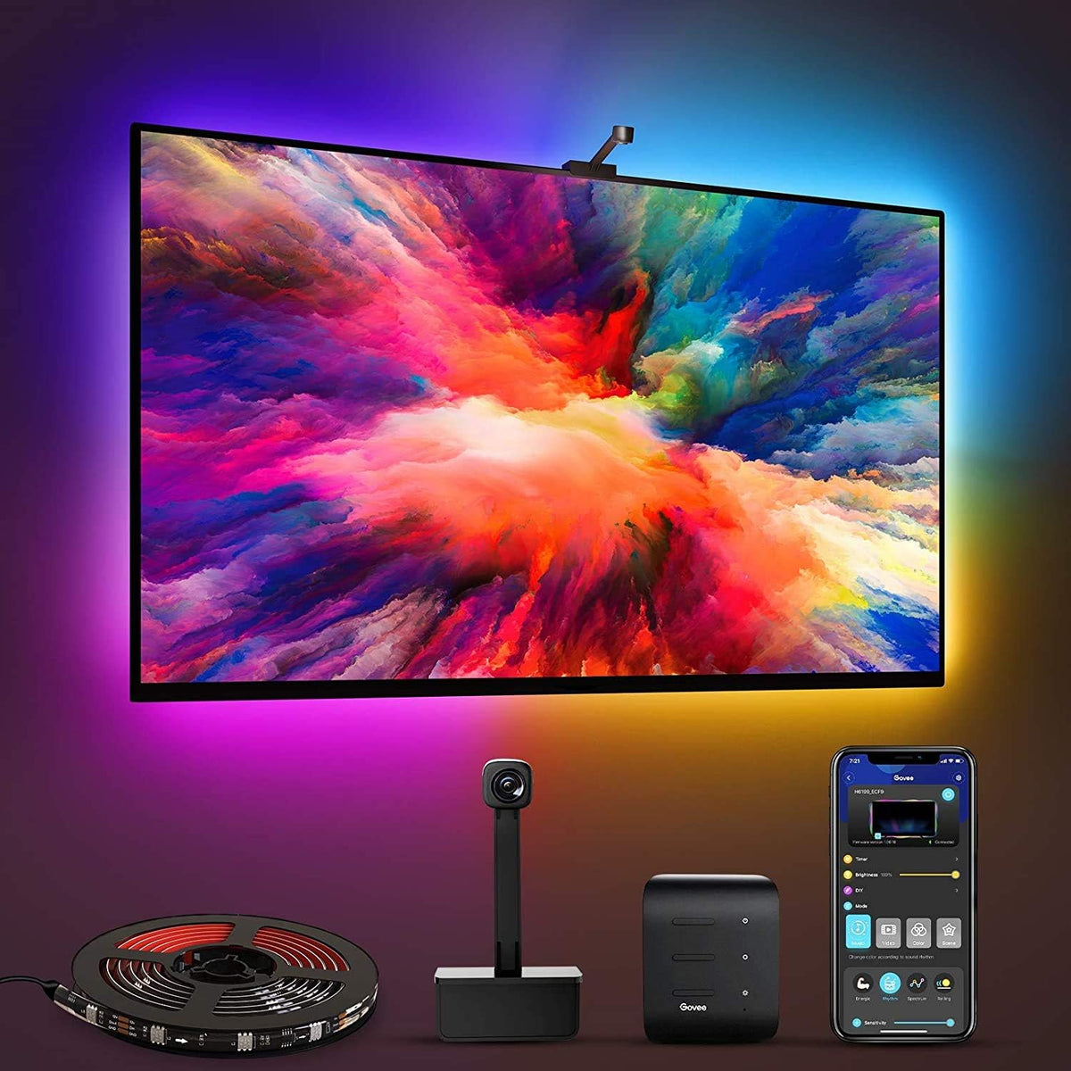 TV LED Backlights with Camera, RGBIC Wi-Fi, Music Sync X397