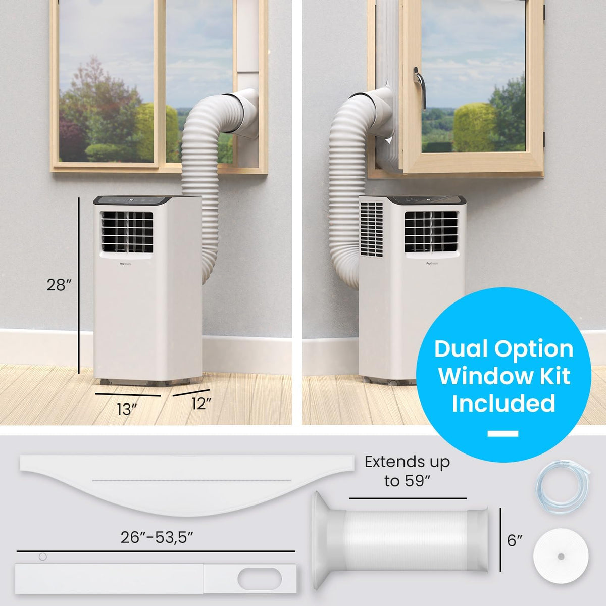 4 in 1 Portable Air Conditioning Unit with Fan, Dehumidifier, Window Venting Kit W993817