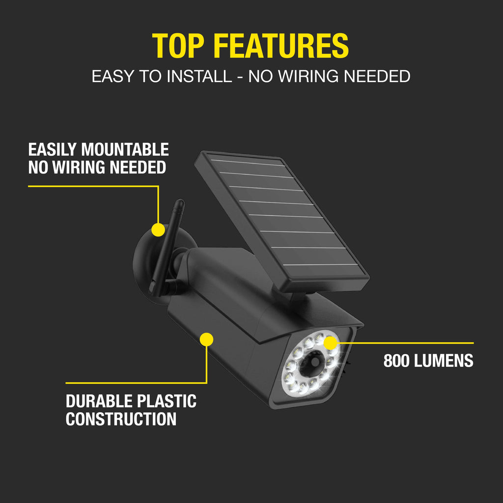 Solar Motion Security Light, Black, 800 Lumens X824