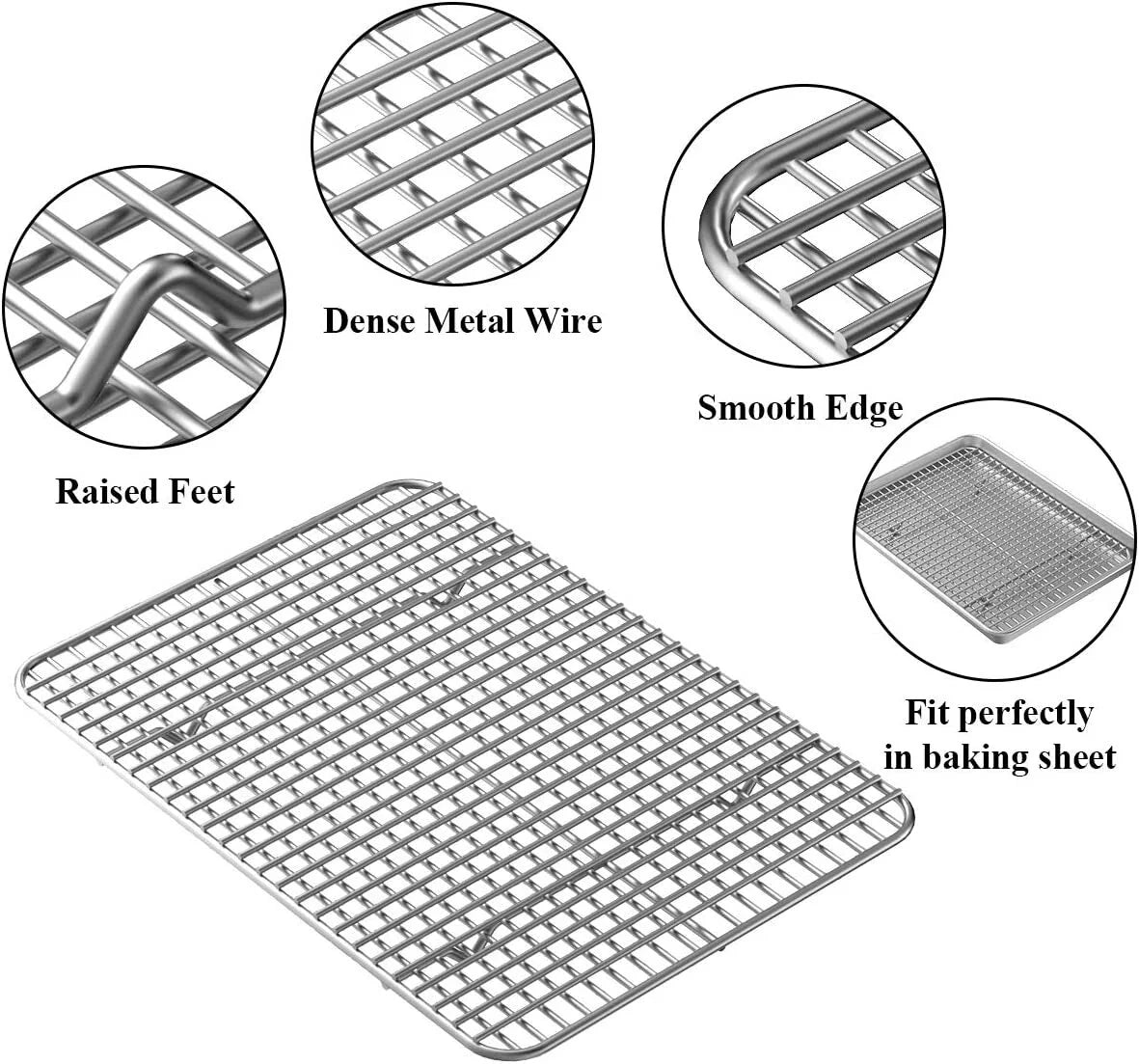 Stainless Steel Baking Sheet with Rack, 10x8x1 Inch N35861