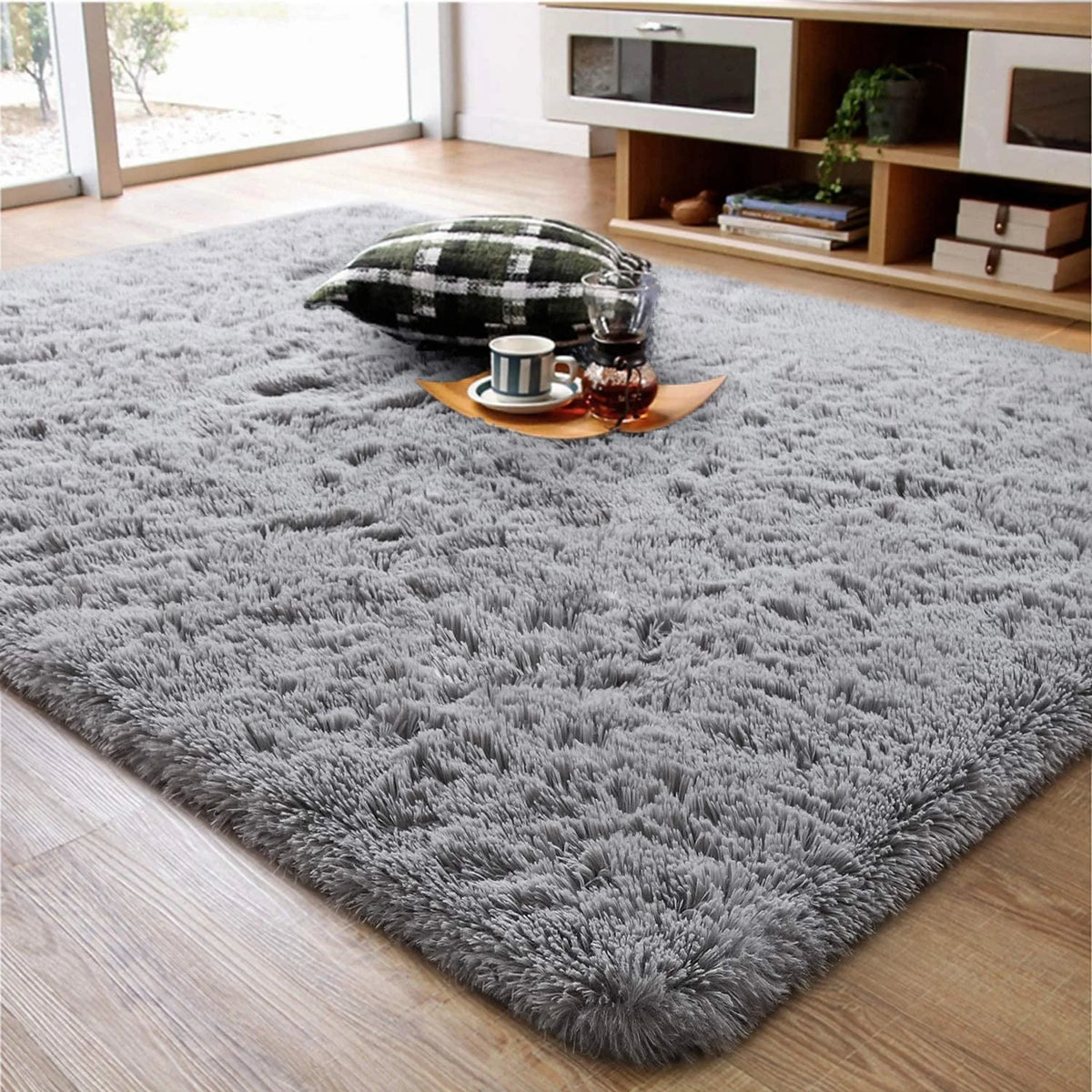 Soft Fluffy Shaggy Area Rug Pink 5 x 8 Feet T87591