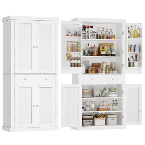72” Black Kitchen Pantry Cabinet with 4 Doors and 1 Drawer A349963