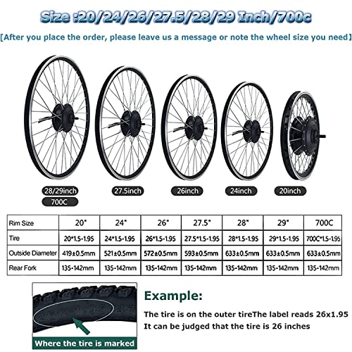 Electric Bike Conversion Kit 48V 1500W 26 inch Front Wheel Hub Motor I781309