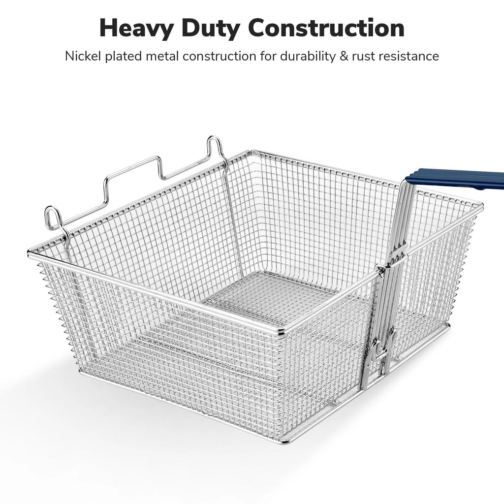 Commercial Deep Fryer Basket 8.8 Lbs Large Capacity with Non-slip Handle T965