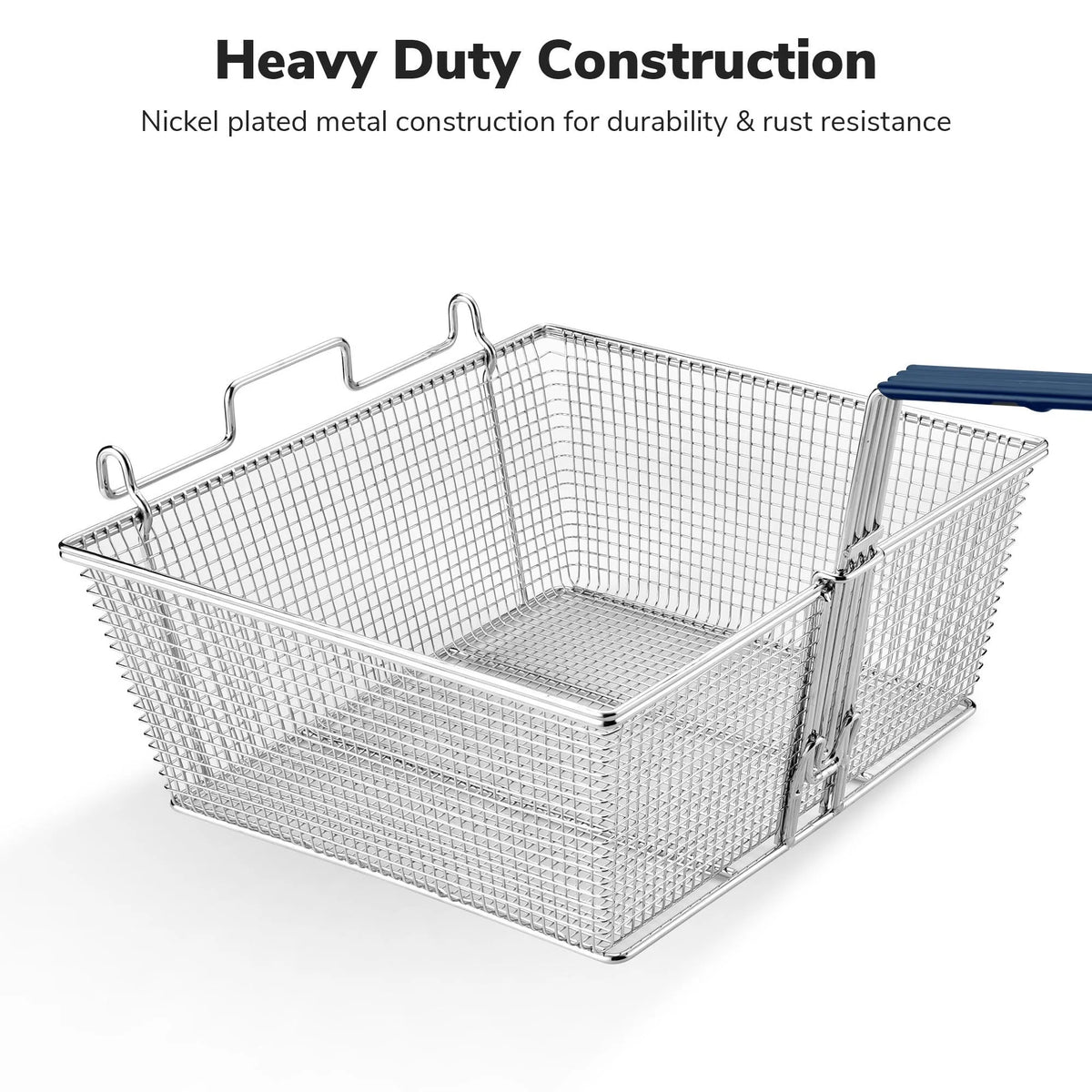 Commercial Deep Fryer Basket 8.8 Lbs Large Capacity with Non-slip Handle T965