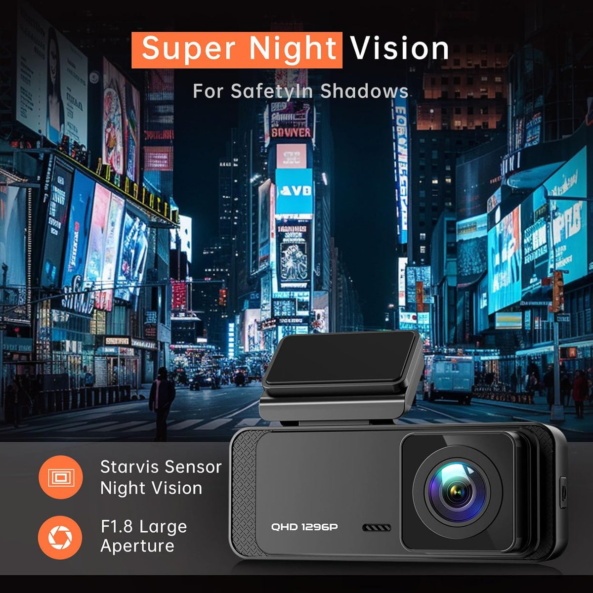 1296P Front Dash Cam with Night Vision P25630