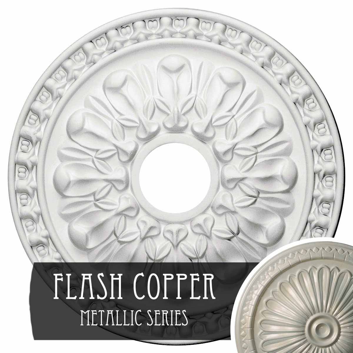 18x22OD x 3 1/2x22ID x 1 3/8x22P Hand-Painted Flash Copper Ceiling Medallion U24890