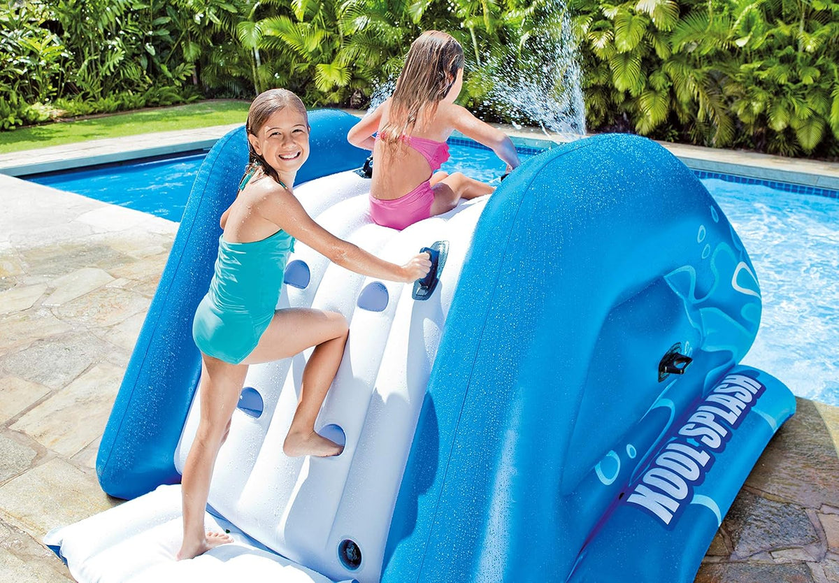 Blue Inflatable Play Center Swimming Pool Water Slide with Built in Sprayers G150965