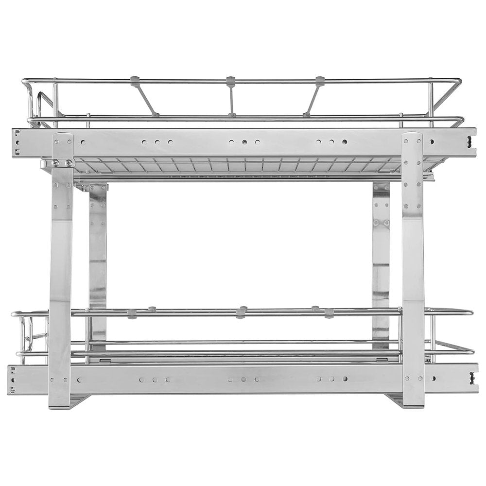 Chrome-Plated Steel 2 Tier Slide Out Cabinet Organizer X163