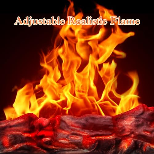 Electric Fireplace Stove with 3D Realistic Flame, 750W/1500W Mode F882
