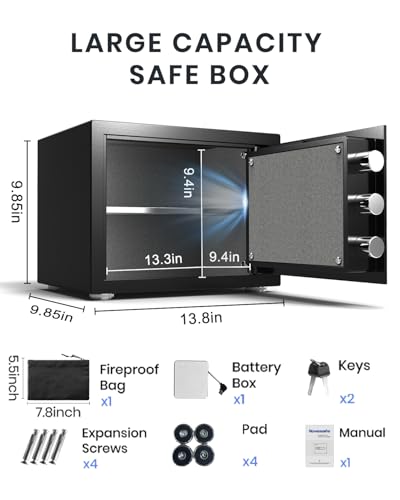 1.4 Cu ft Biometric Digital Safe with Key K2373