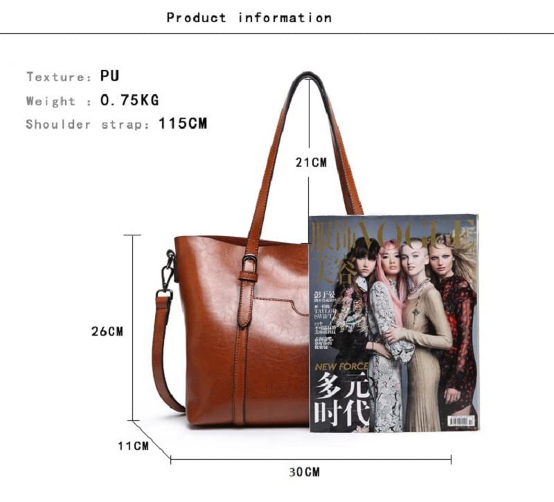 Large Vegan Leather Crossbody Tote Bag G78237