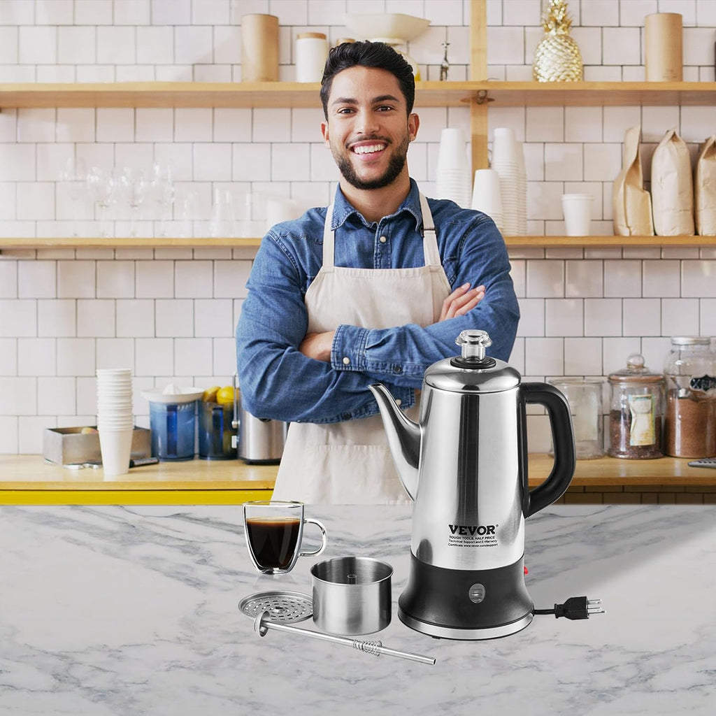 12-Cup 304 Stainless Steel Electric Coffee Percolator G97394