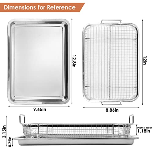 2 Piece 18/8 Stainless Steel Air Fryer Basket Set N90447