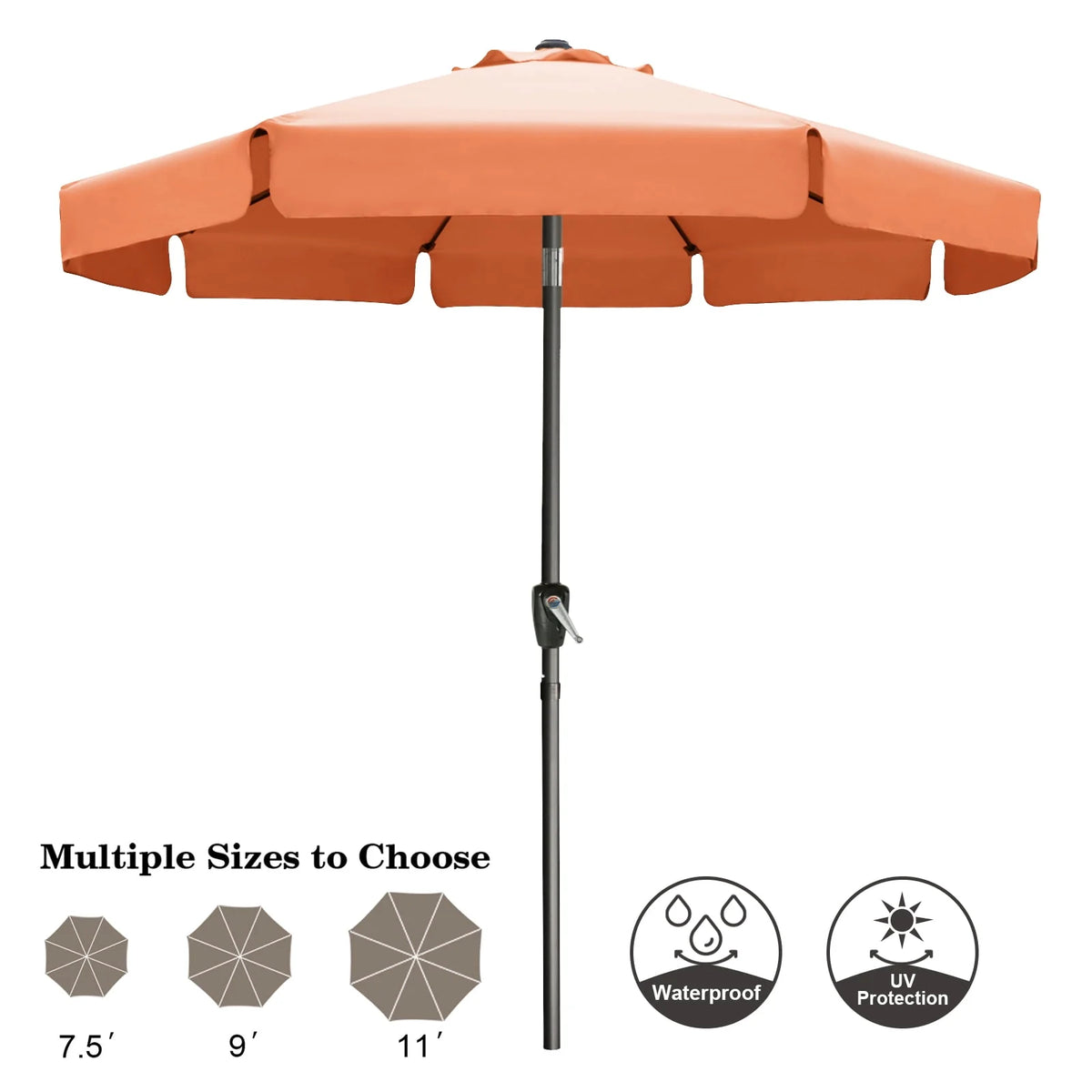 7.5ft Outdoor Market Patio Umbrella with Push Button Tilt M48951