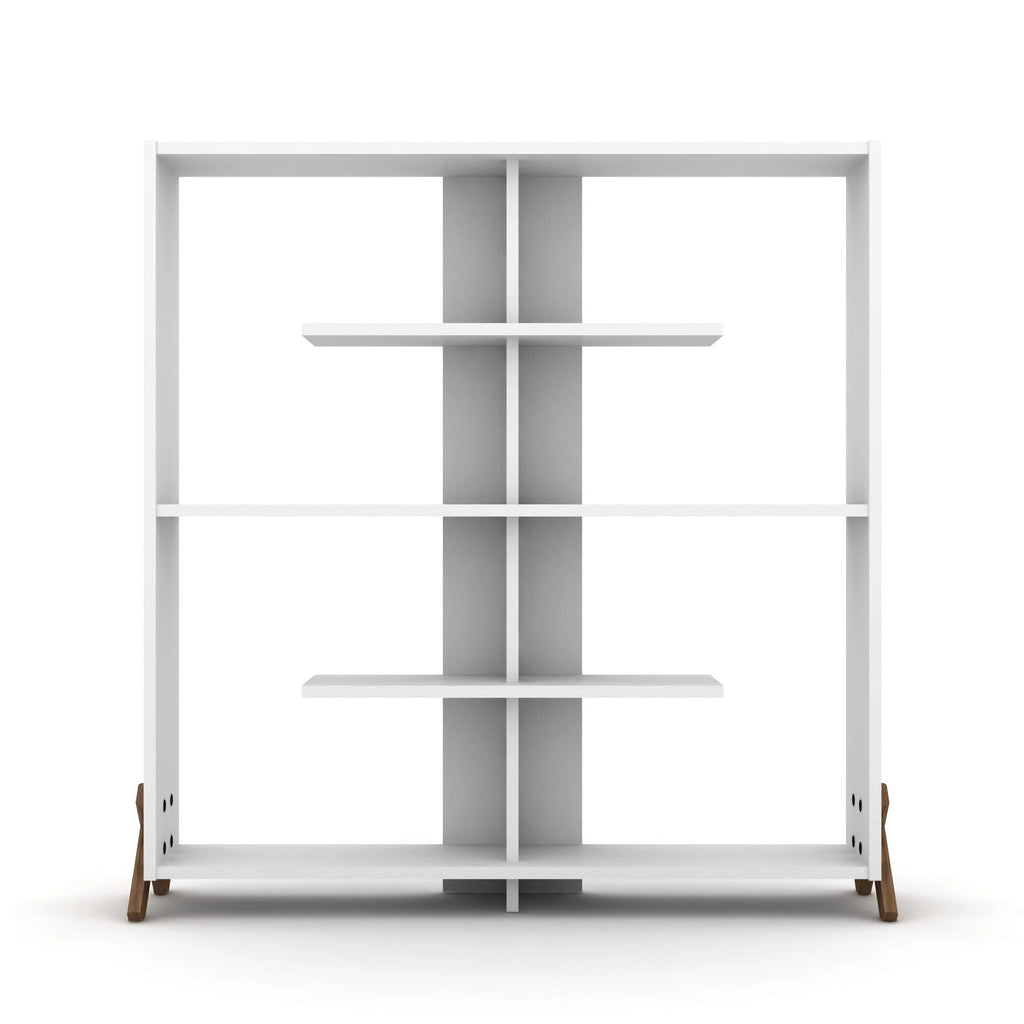 4 Tier White Wood Bookshelf I83584