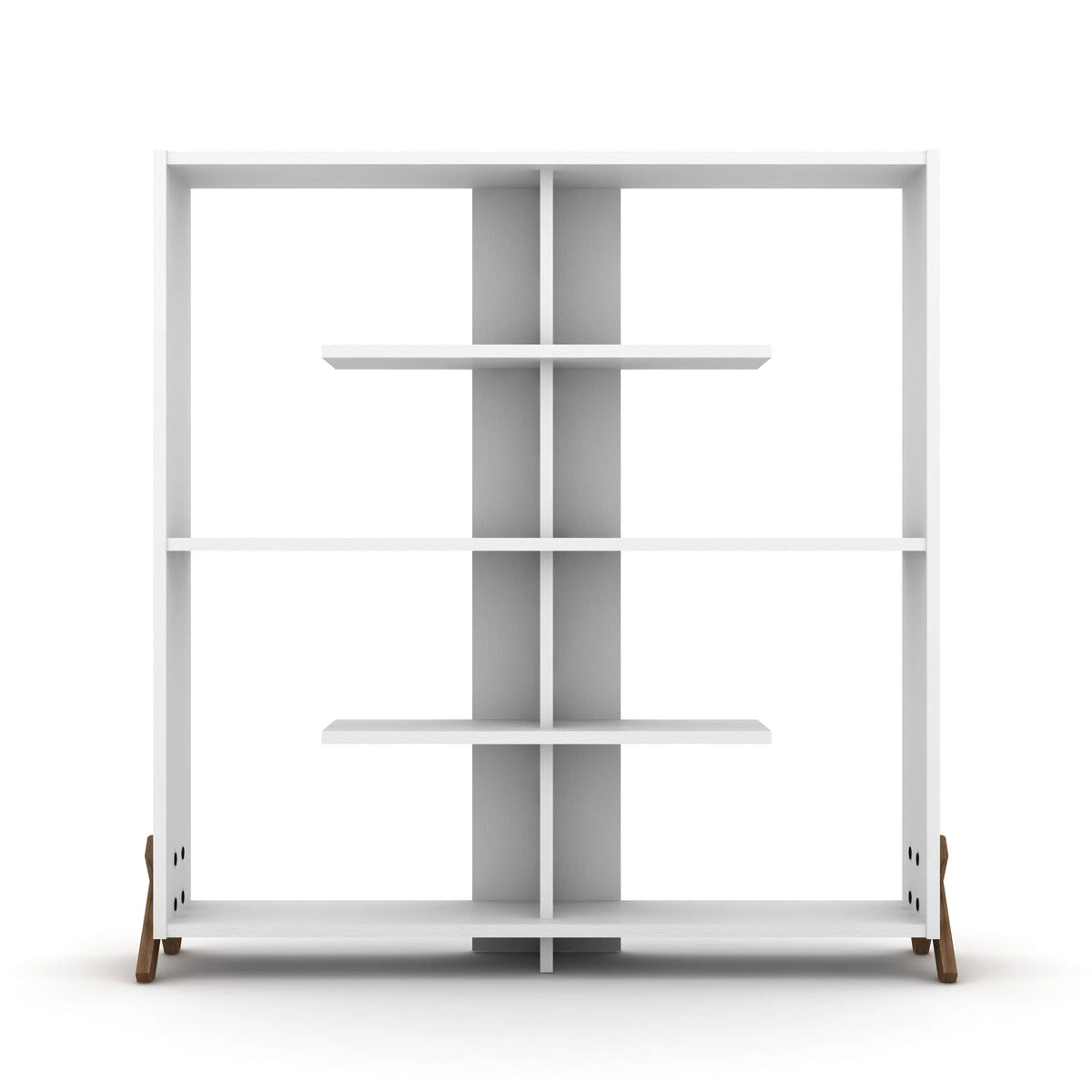 4 Tier White Wood Bookshelf I83584