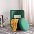 Velvet Swivel Accent Chair with Storage and Gold Metal Base K30542