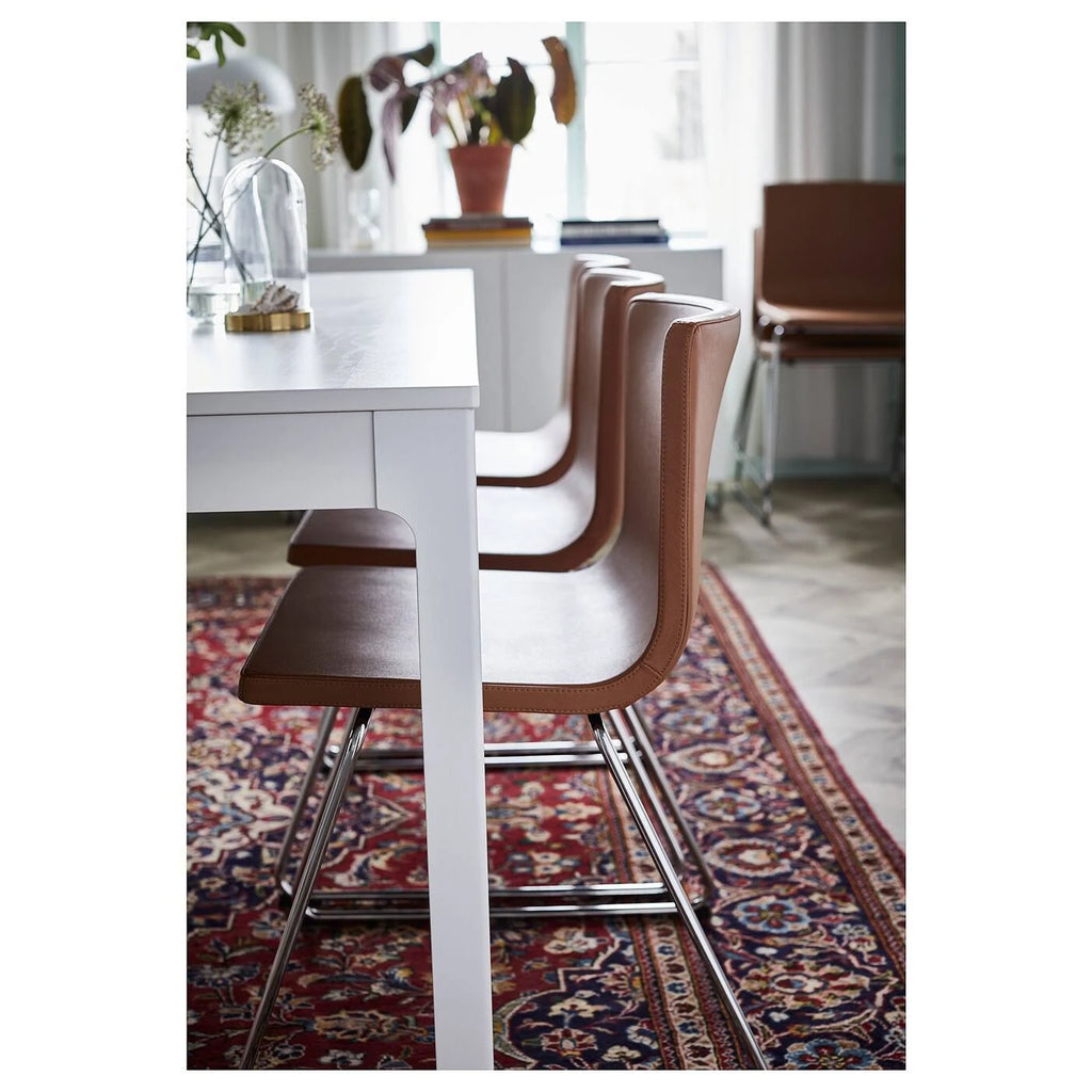 Chrome Plated Mjuk Golden Brown Chair H43325