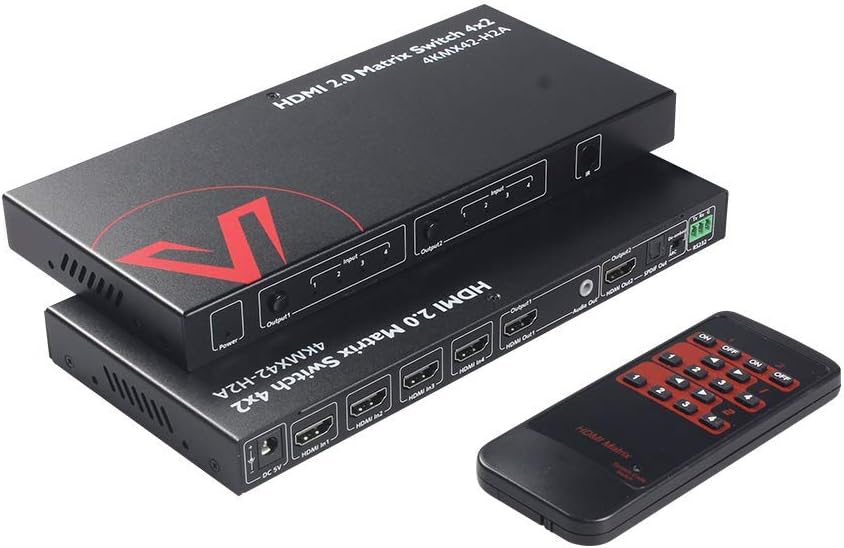 HDMI 2.0 Matrix Switch 4x2 4K@60Hz 4:4:4 HDR 18Gbps U426621